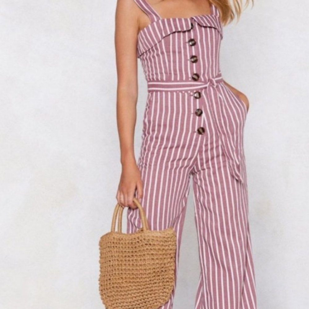 Striped jump suit. Only worn to try on.